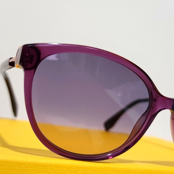 Authentic Fendi Plum Cat Eye Sunglasses New - Picture 7 of 10